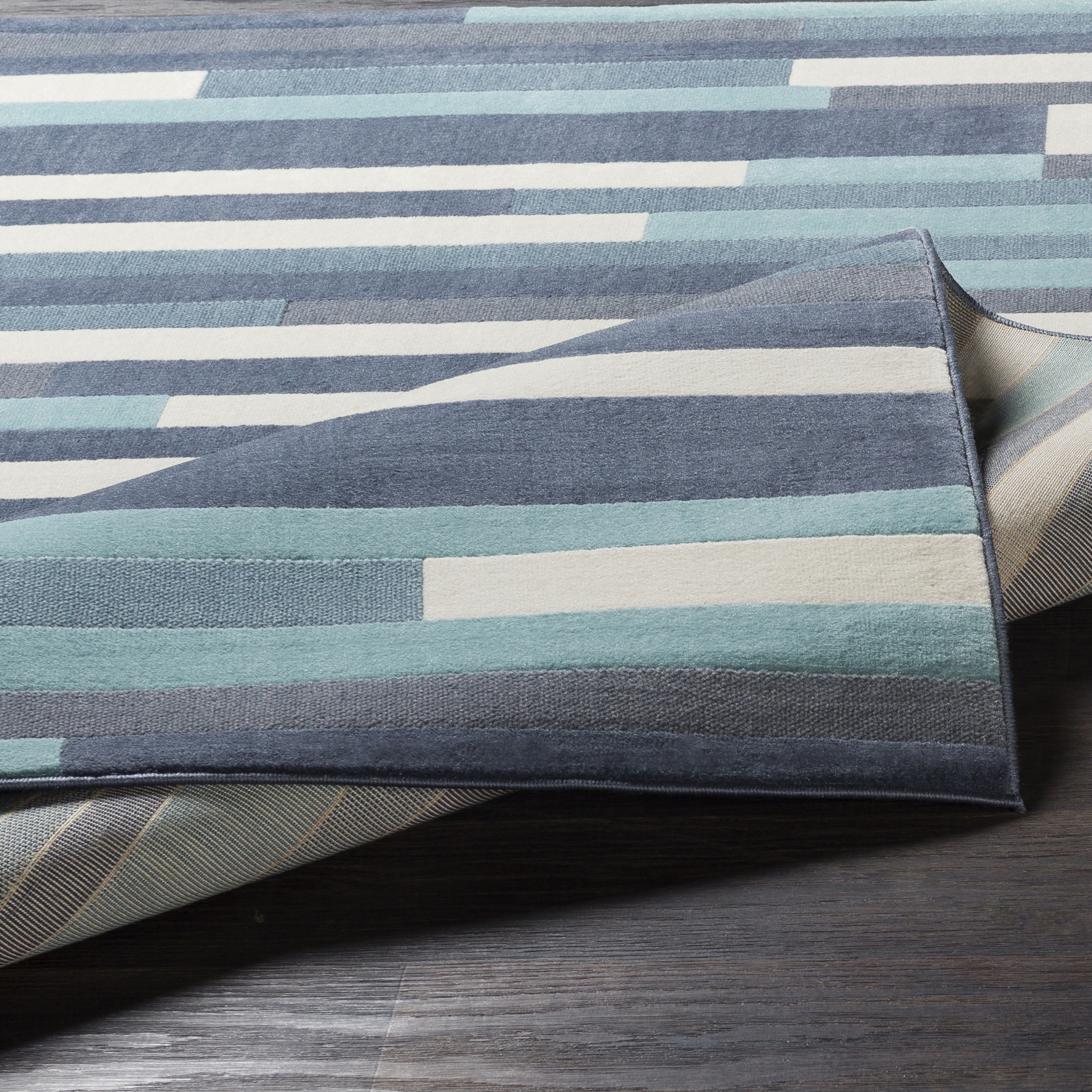 City Blue Indoor 2' x 2'11" Machine Woven Rug - Image 4