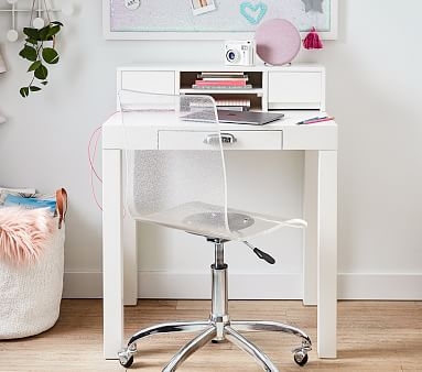 Parsons Mini Smart Desk, Simply White, In-Home Delivery - Image 1