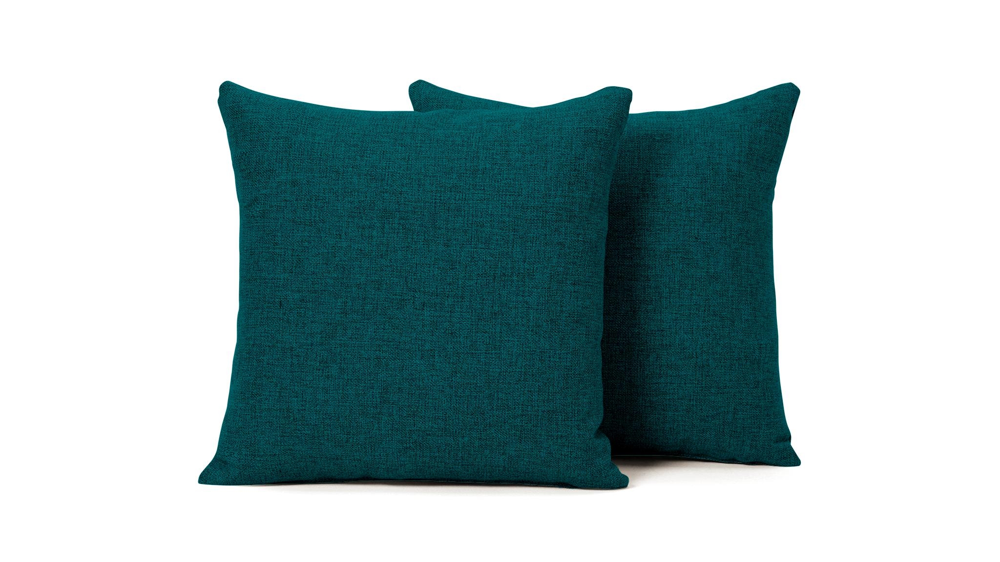 Blue Decorative Mid Century Modern Knife Edge Pillows 18 x 18 (Set of 2) - Lucky Turquoise - Image 0