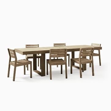 Portside Outdoor 74"-106" Expandable Dining Table, Driftwood - Image 1