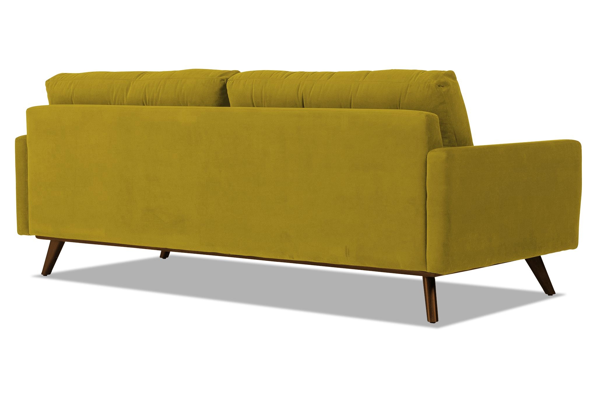 Yellow Hopson Mid Century Modern Sofa - Bloke Goldenrod - Mocha - Image 3