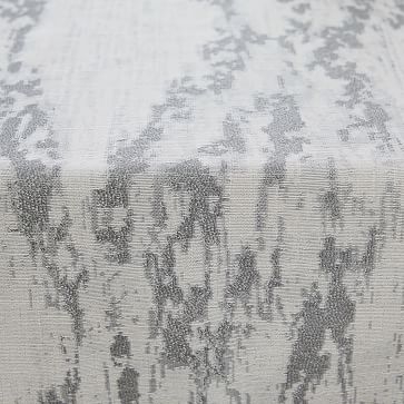 Bark Textured Table Runner, White/Silver - Image 1
