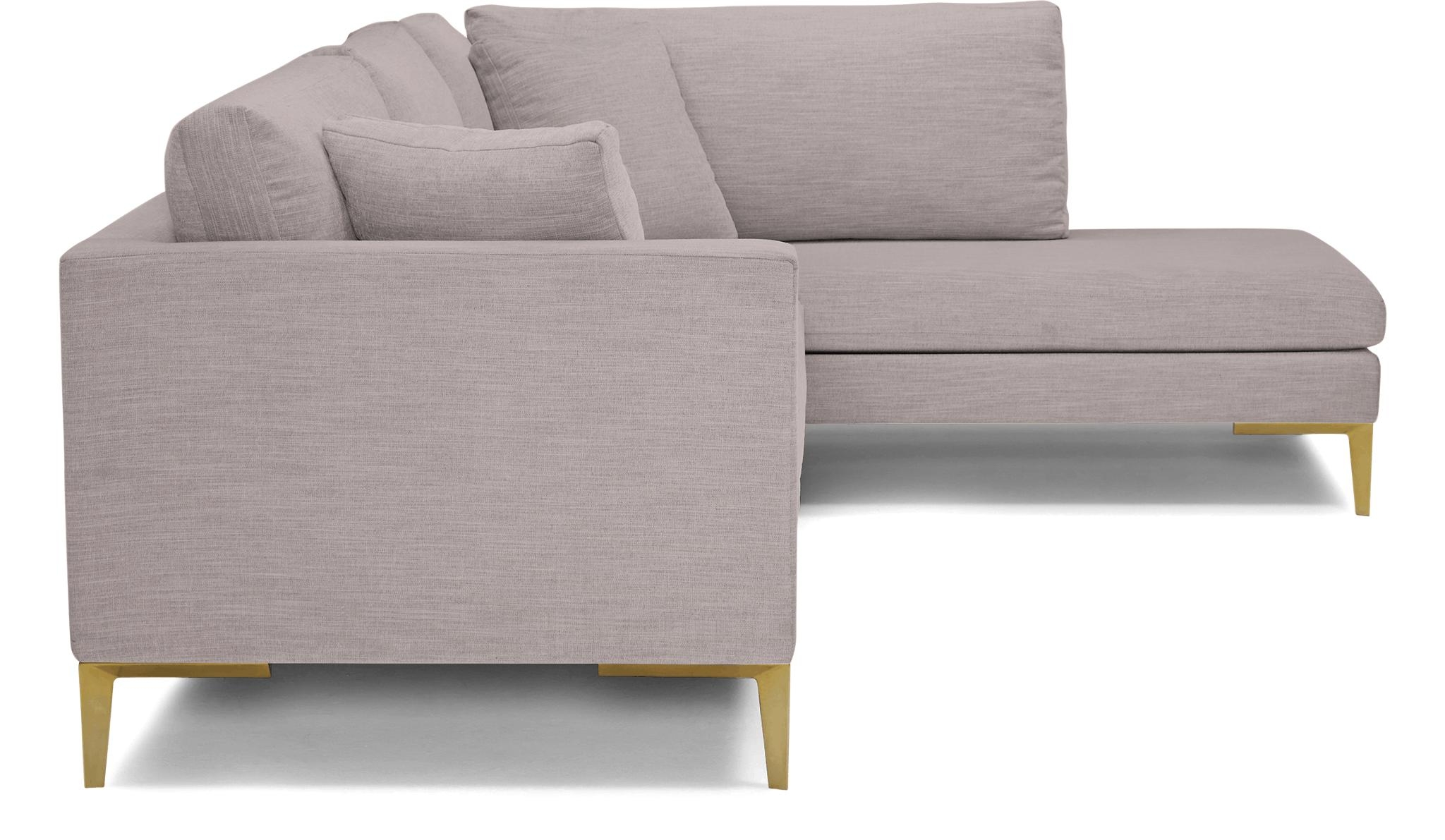 Purple Ainsley Mid Century Modern Sectional with Bumper - Sunbrella Premier Wisteria - Right  - Image 2