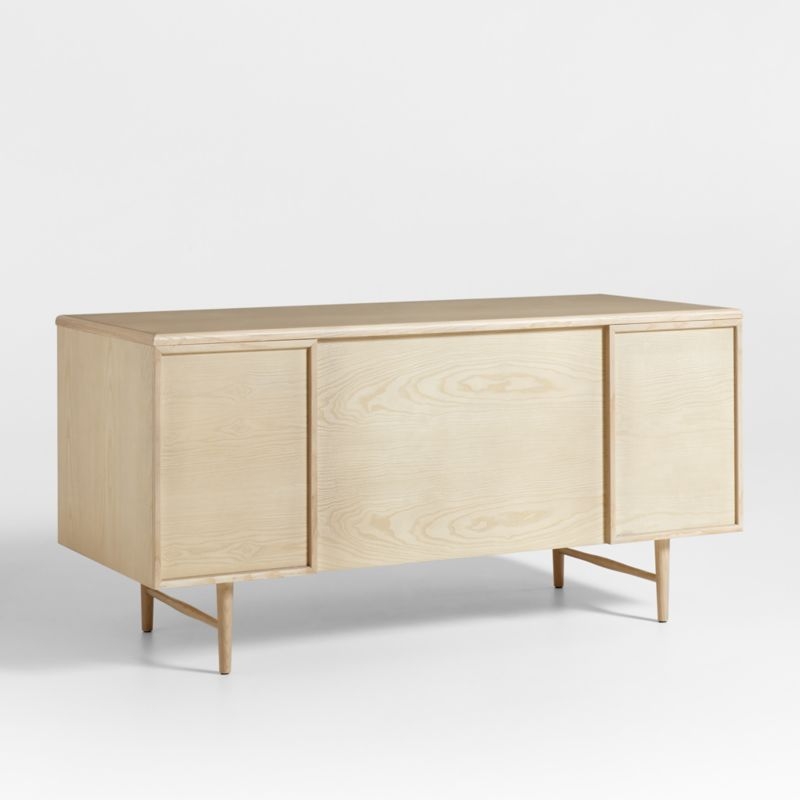Kaufman 62" Natural and Blonde Wood Desk with File Drawer - Image 8