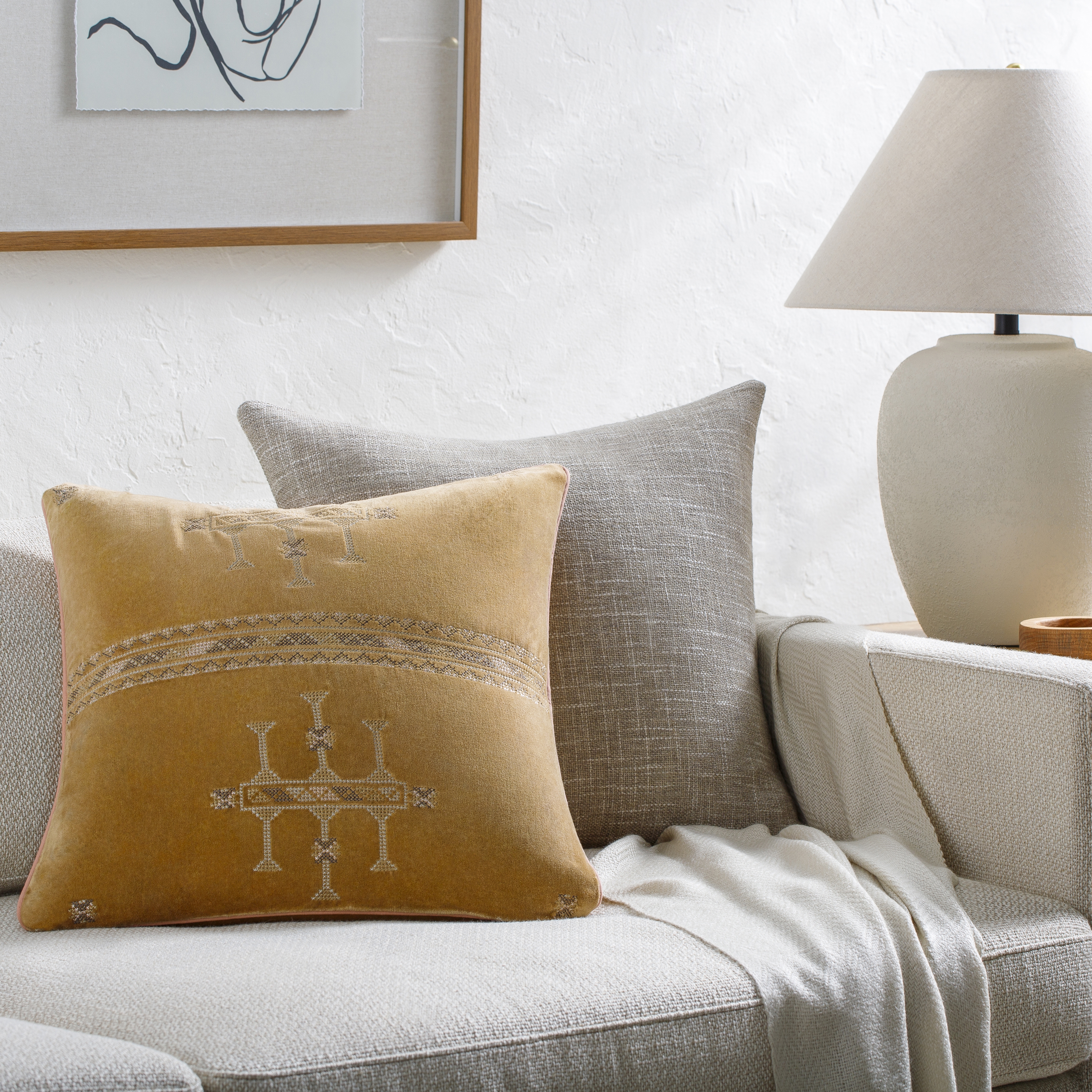 Velour VLU-003 13"L x 21"W Down Filled Pillow - Image 1