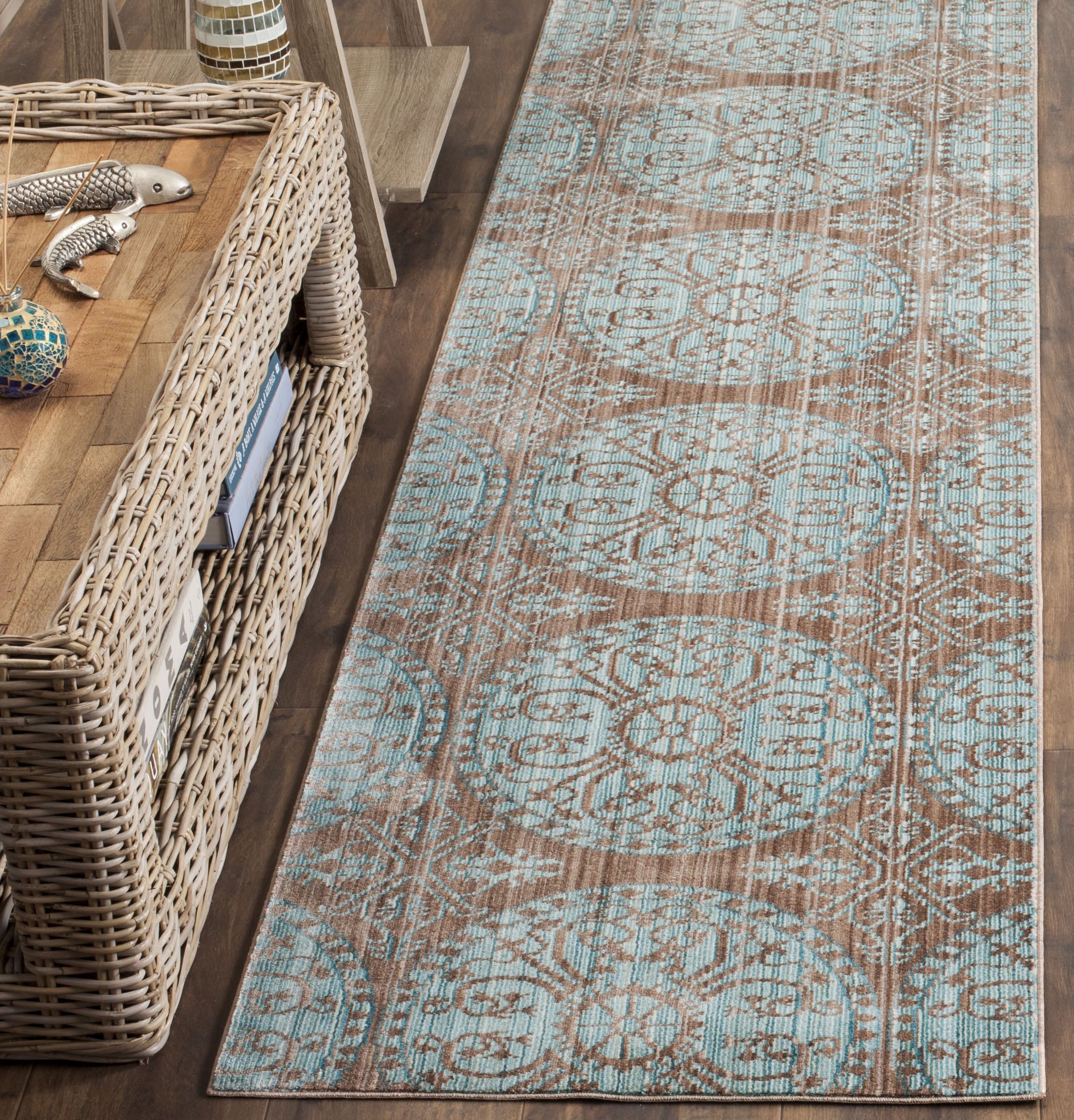 Arlo Home Woven Area Rug, VAL214H, Brown/Alpine,  2' 3" X 8' - Image 1