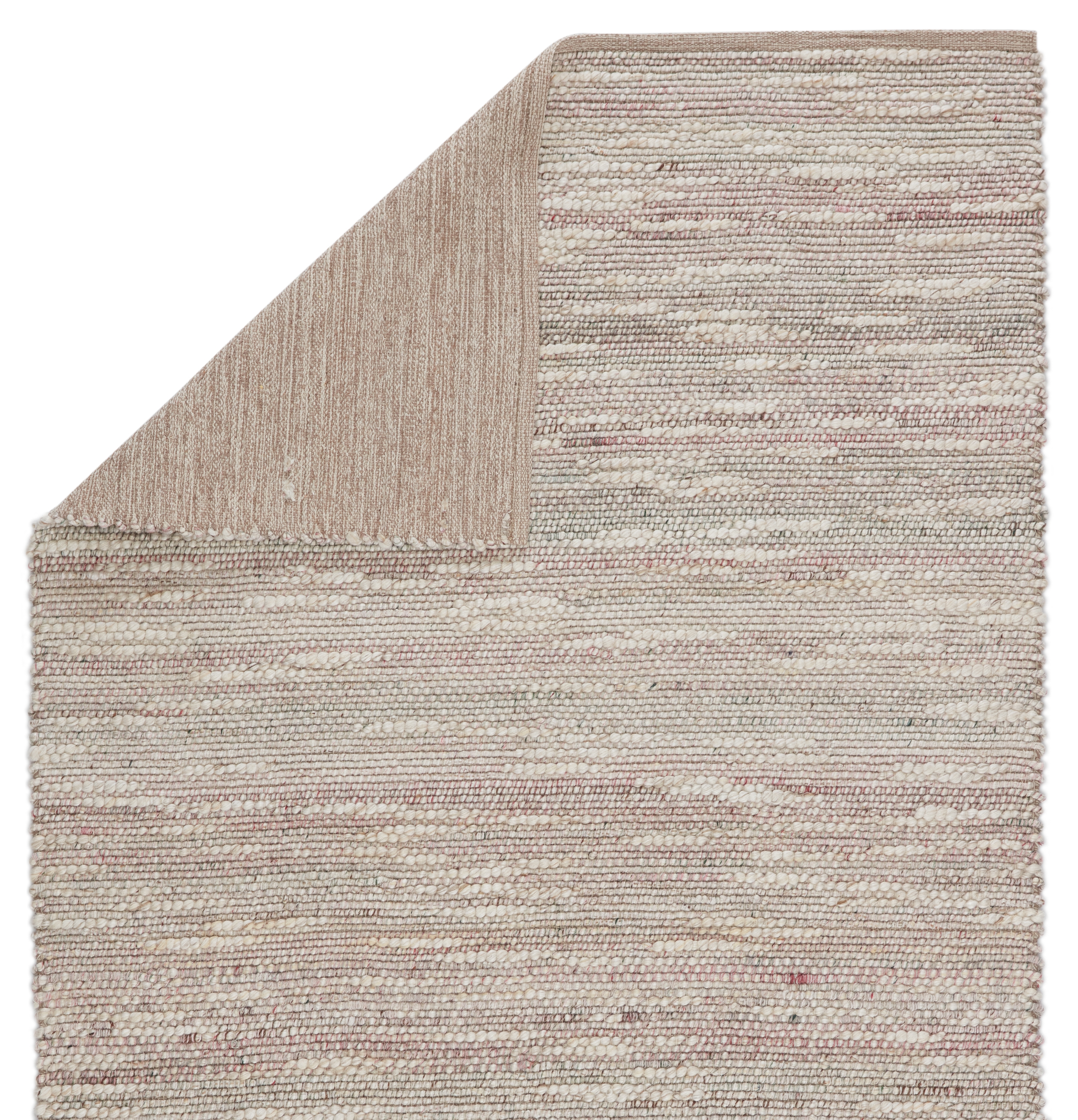 Sanja Handmade Solid Pink/ Cream Area Rug (5'X8') - Image 2