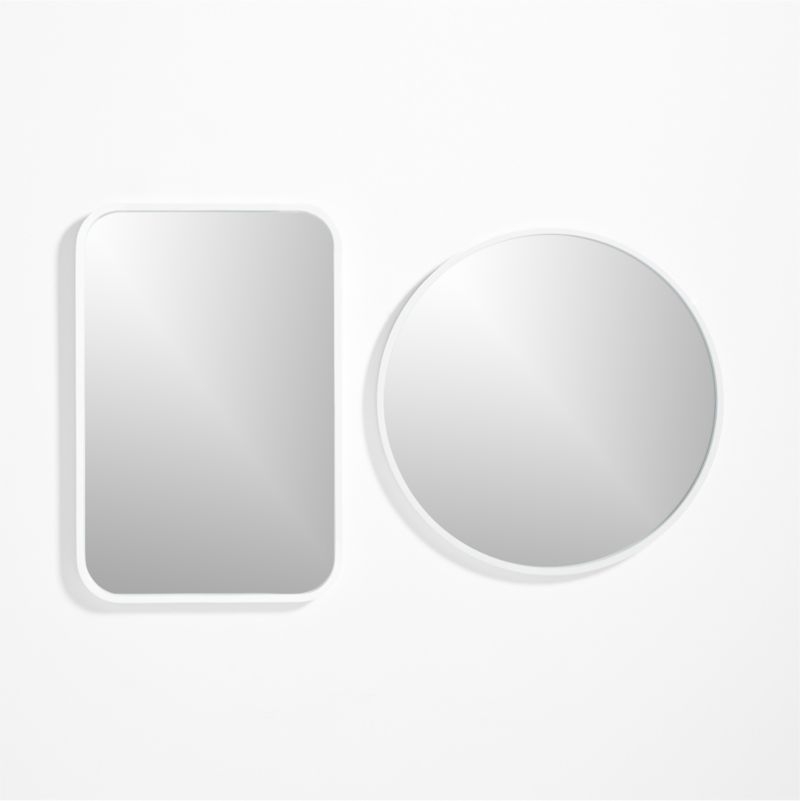 Finn White Wood Rectangle Wall Mirror - Image 1