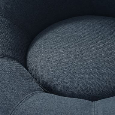 Recycled Basketweave Indigo Groovy Swivel Chair, In Home Delivery - Image 1