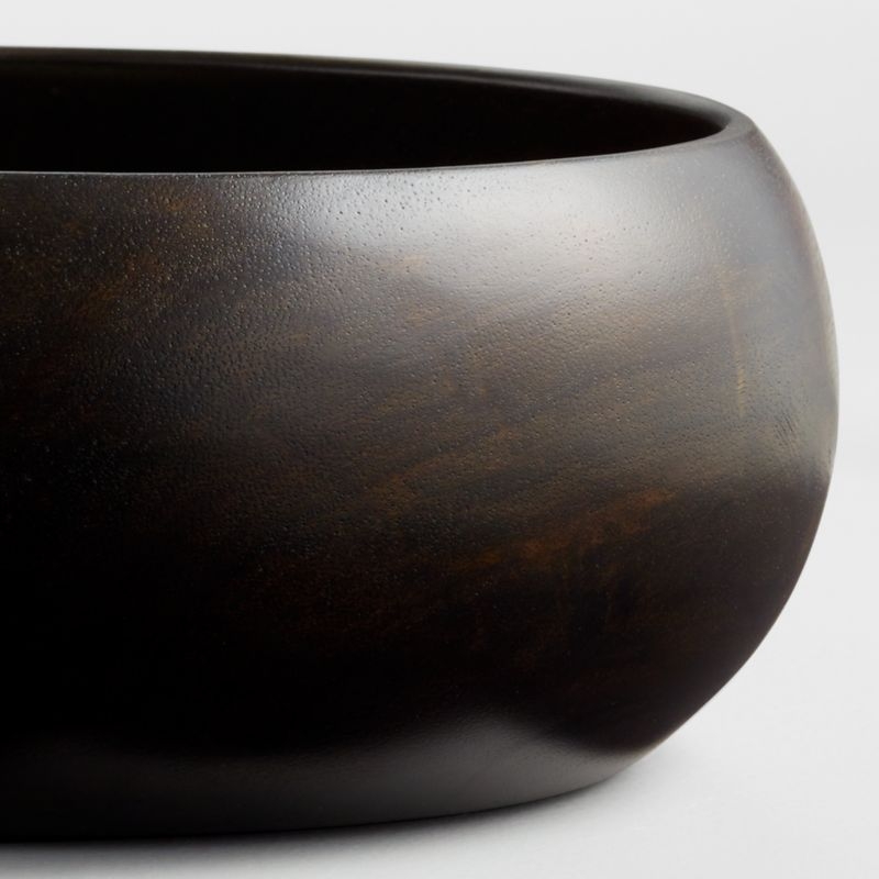 Tondo 8.5" Ebonized Wood Salad Serving Bowl - Image 4