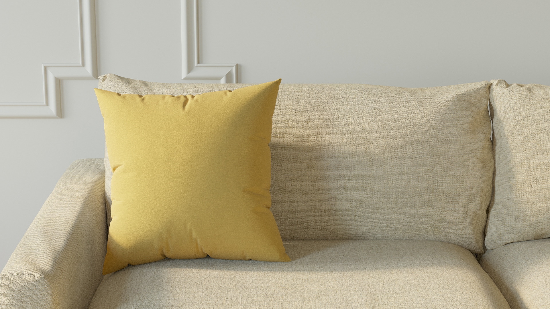 Throw Pillow 18", Canary Classic Velvet, 18" x 18" - Image 2