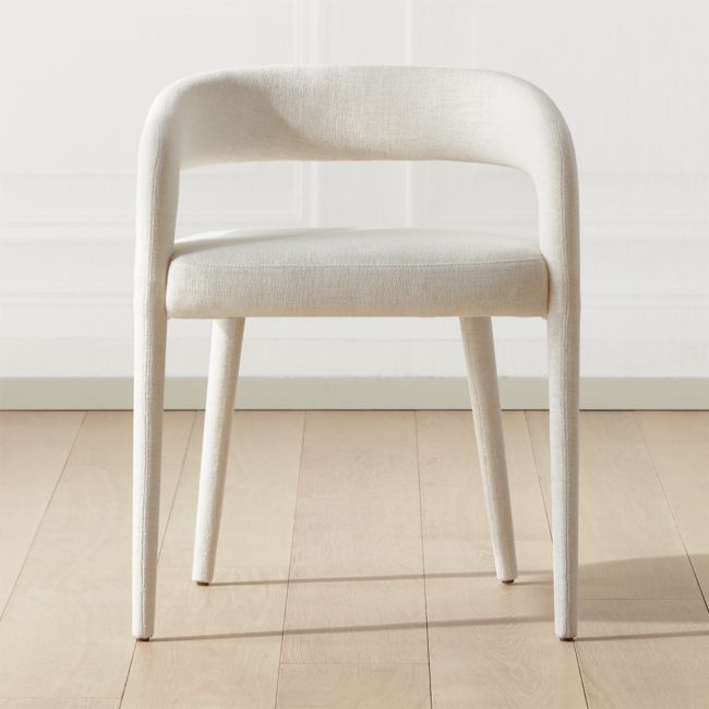 Lisette White Performance Fabric Dining Armchair - Image 1