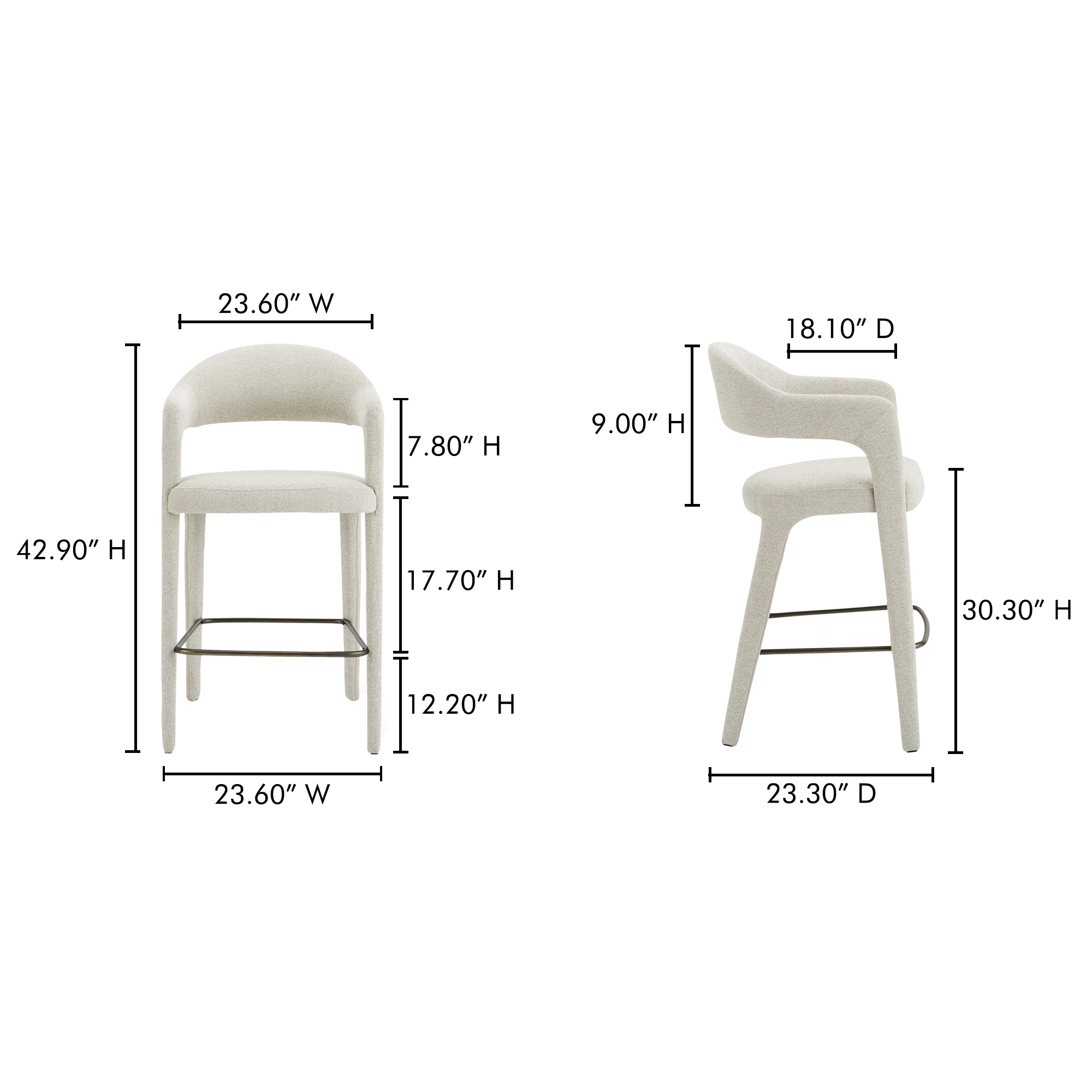Martens Bar Stool Beige - Image 5