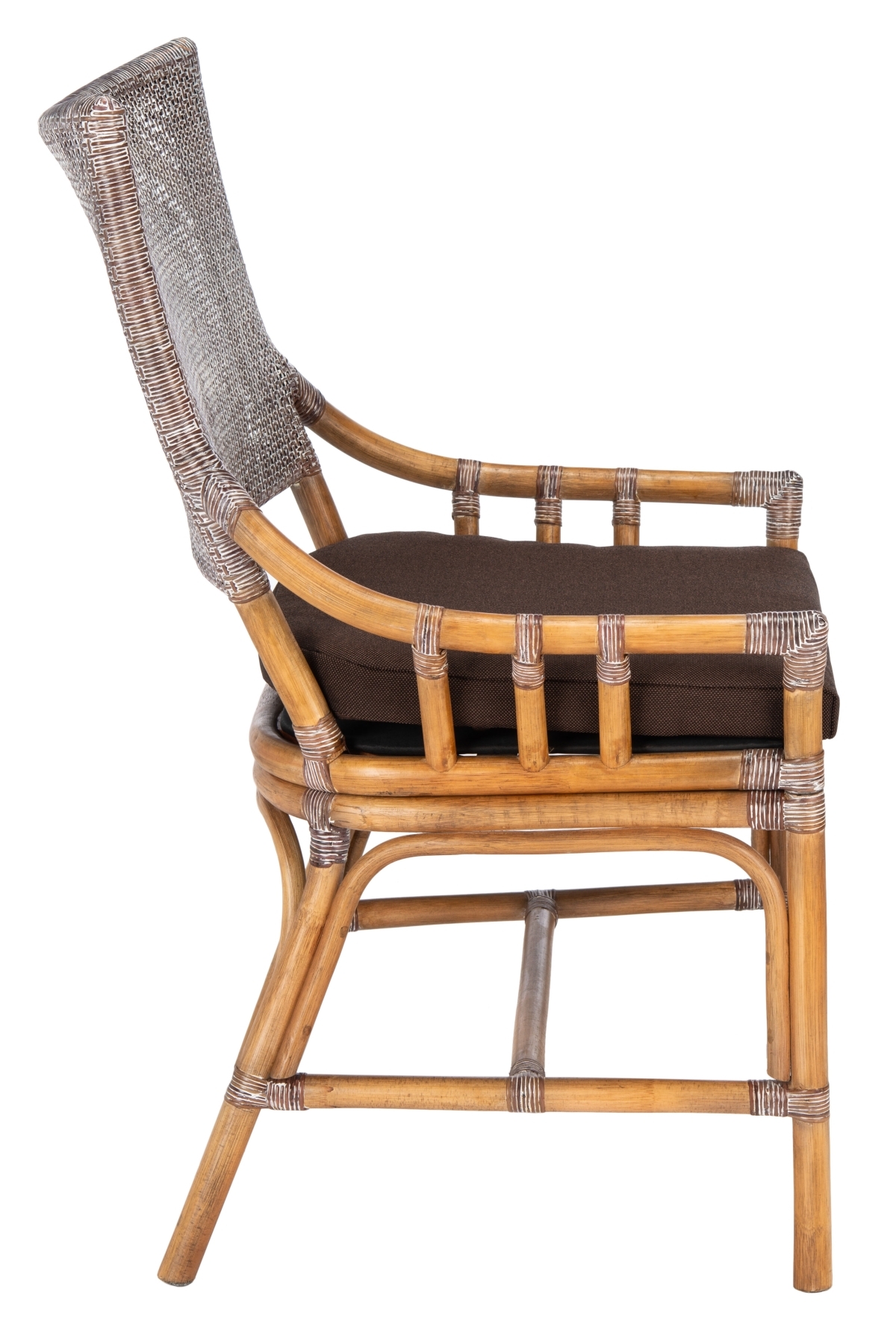 Donatella Chair - Brown White Wash / Dark Brown - Safavieh - Image 5