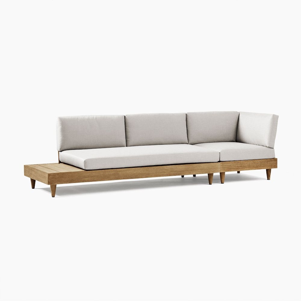Portside Low Outdoor 118in 2 Piece Sectional, Driftwood - Image 0