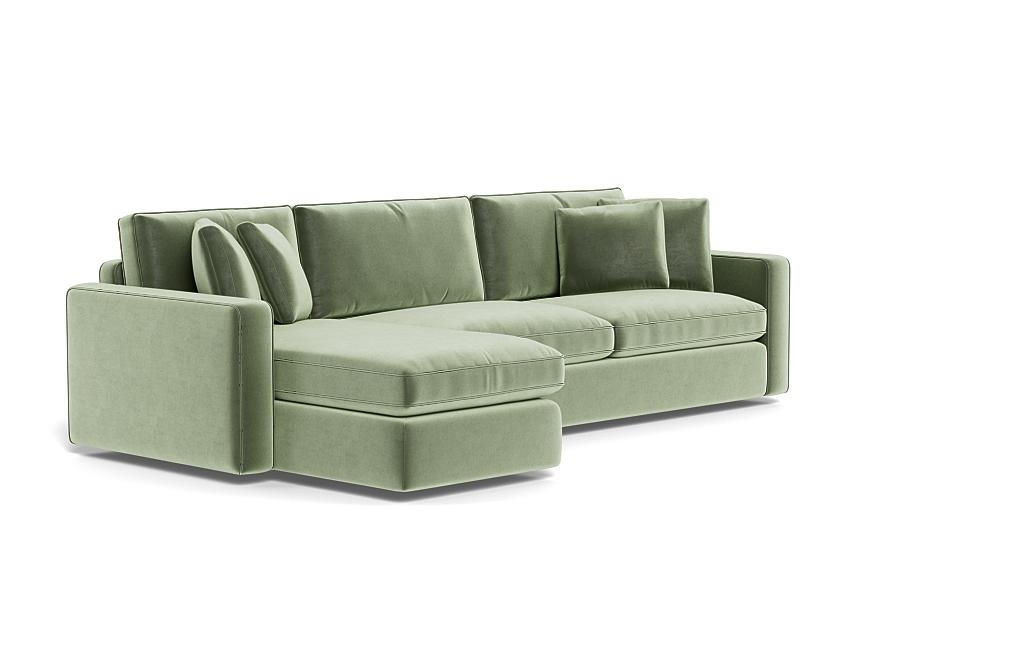 James 3-Seat Left Chaise Sectional with Storage and Contrast Piping - Image 1