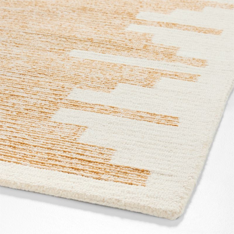 Edge Yellow Geometric Wool Kids Area Rug 6'x9' - Image 1