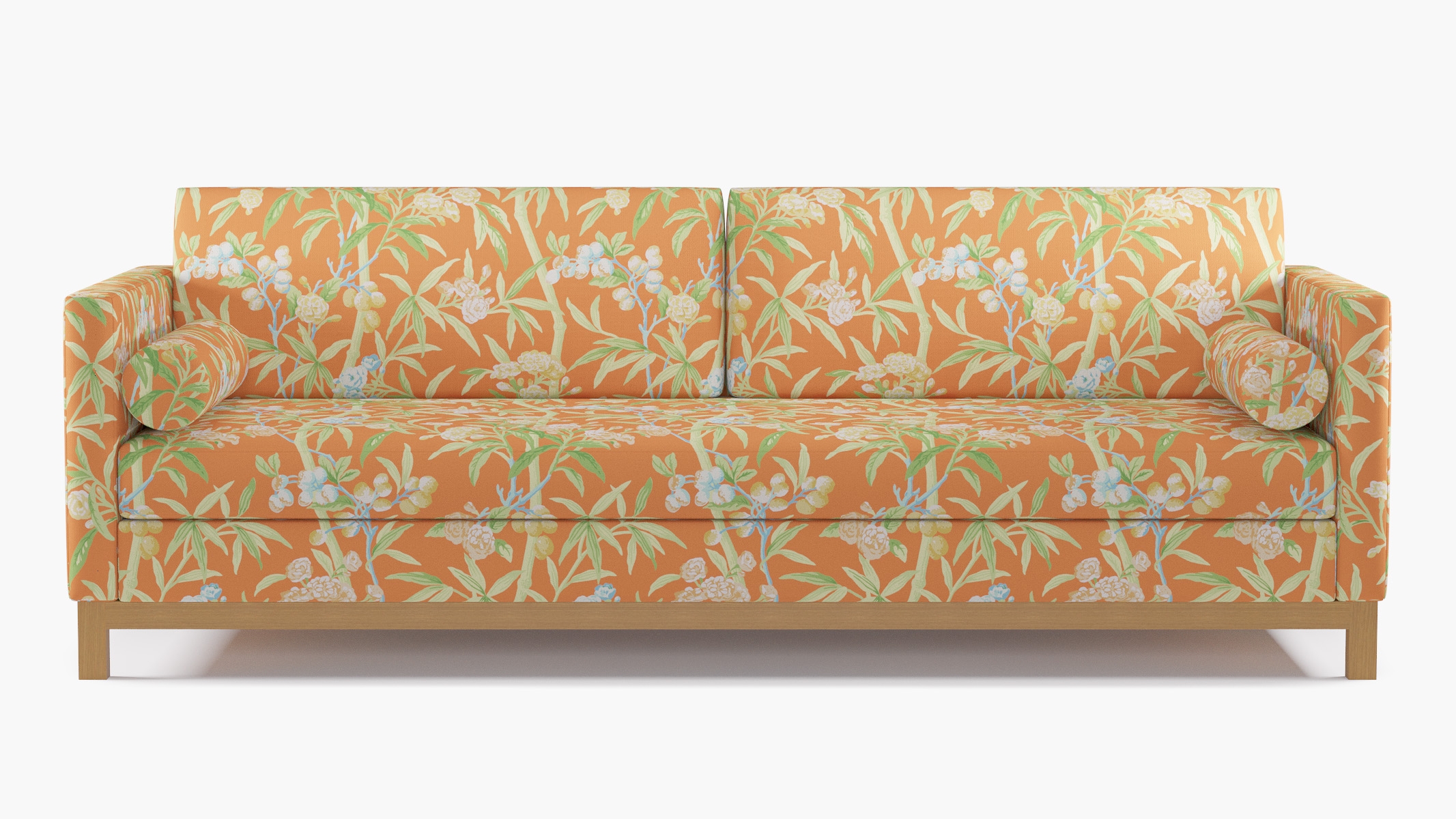 Tailored Tuxedo Sofa, Mandarin Lanai, Natural Wood Rail - Image 0