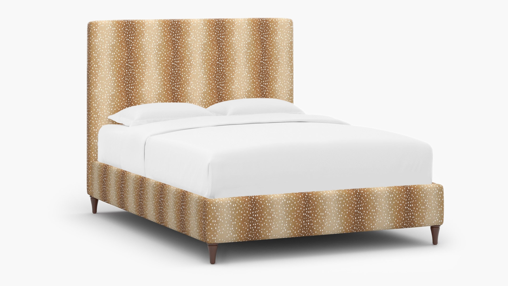 Classic Bed, Faline, Walnut Decorative Tapered Leg, Queen - Image 1