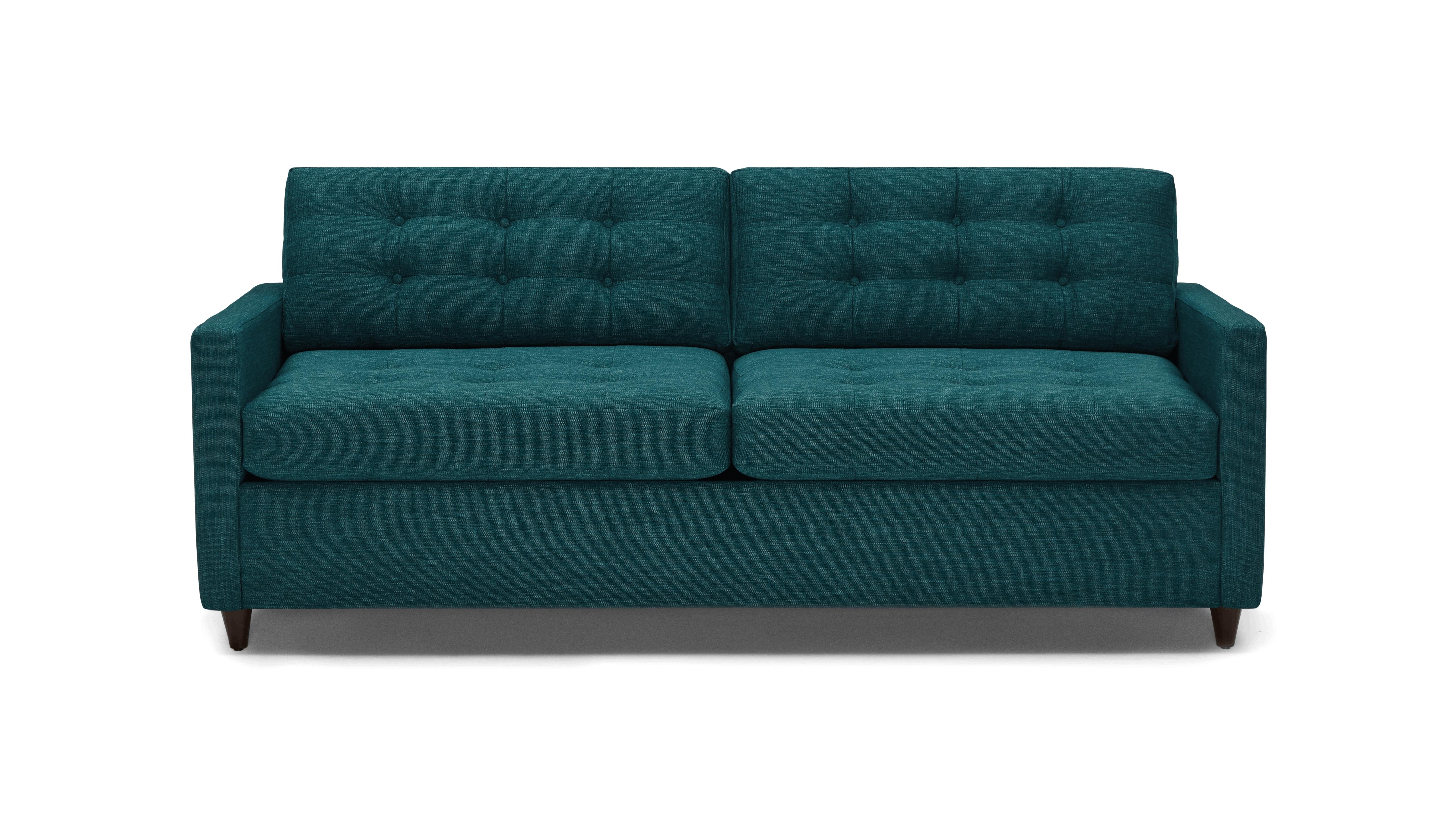 Blue Eliot Mid Century Modern Sleeper Sofa - Key Largo Zenith Teal - Mocha - Foam - Image 0