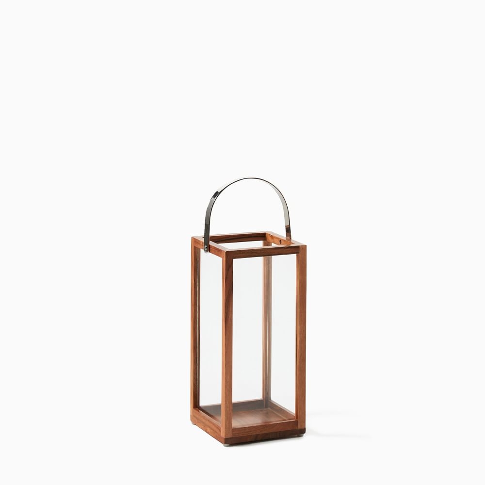 Simple Mango Wood Lantern, Medium - Image 0