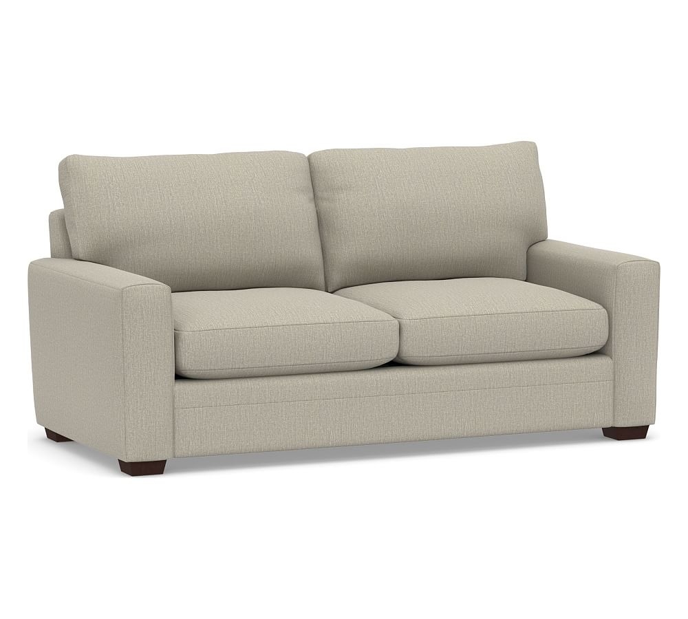 Pearce Modern Square Arm Upholstered Grand Sofa 84", Down Blend Wrapped Cushions, Chenille Basketweave Pebble - Image 0
