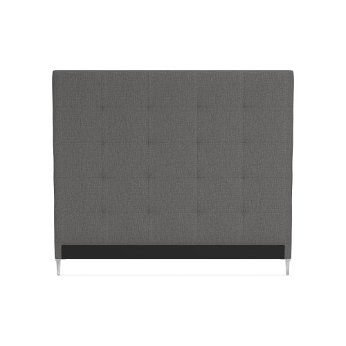 Brooklyn 72 King Extra Tall Headboard Only PN, Polished Nickel, Perennials Performance Melange Weave, Gray - Image 0