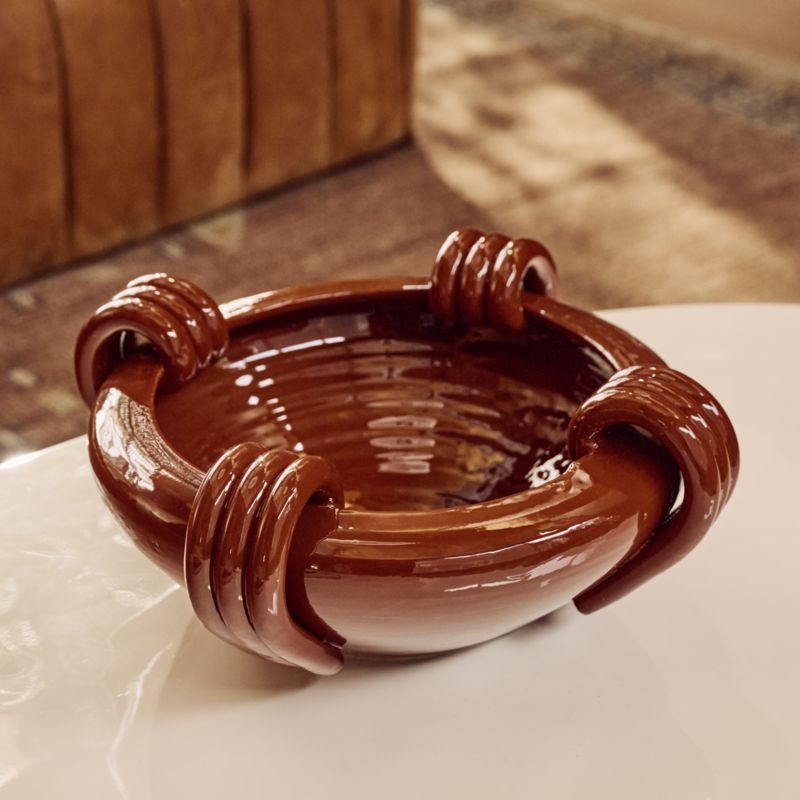 Chiara Red Ceramic Decorative Bowl - Image 6