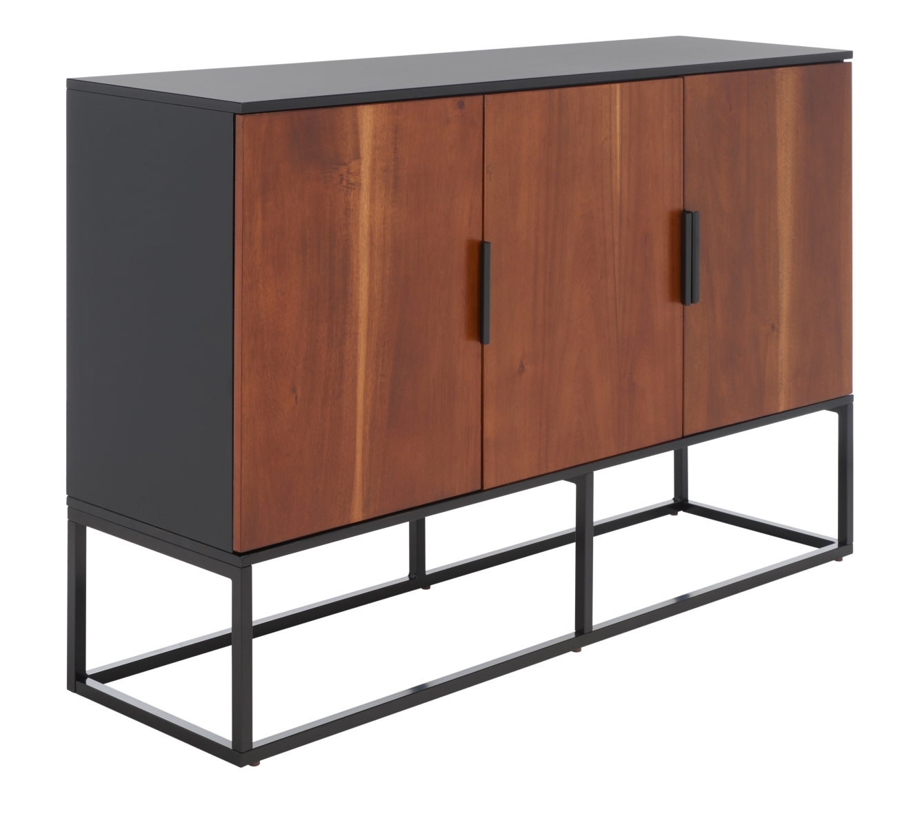 Vance 3 Door 2 Shelf Sideboard - Black / Brown - Safavieh - Image 5
