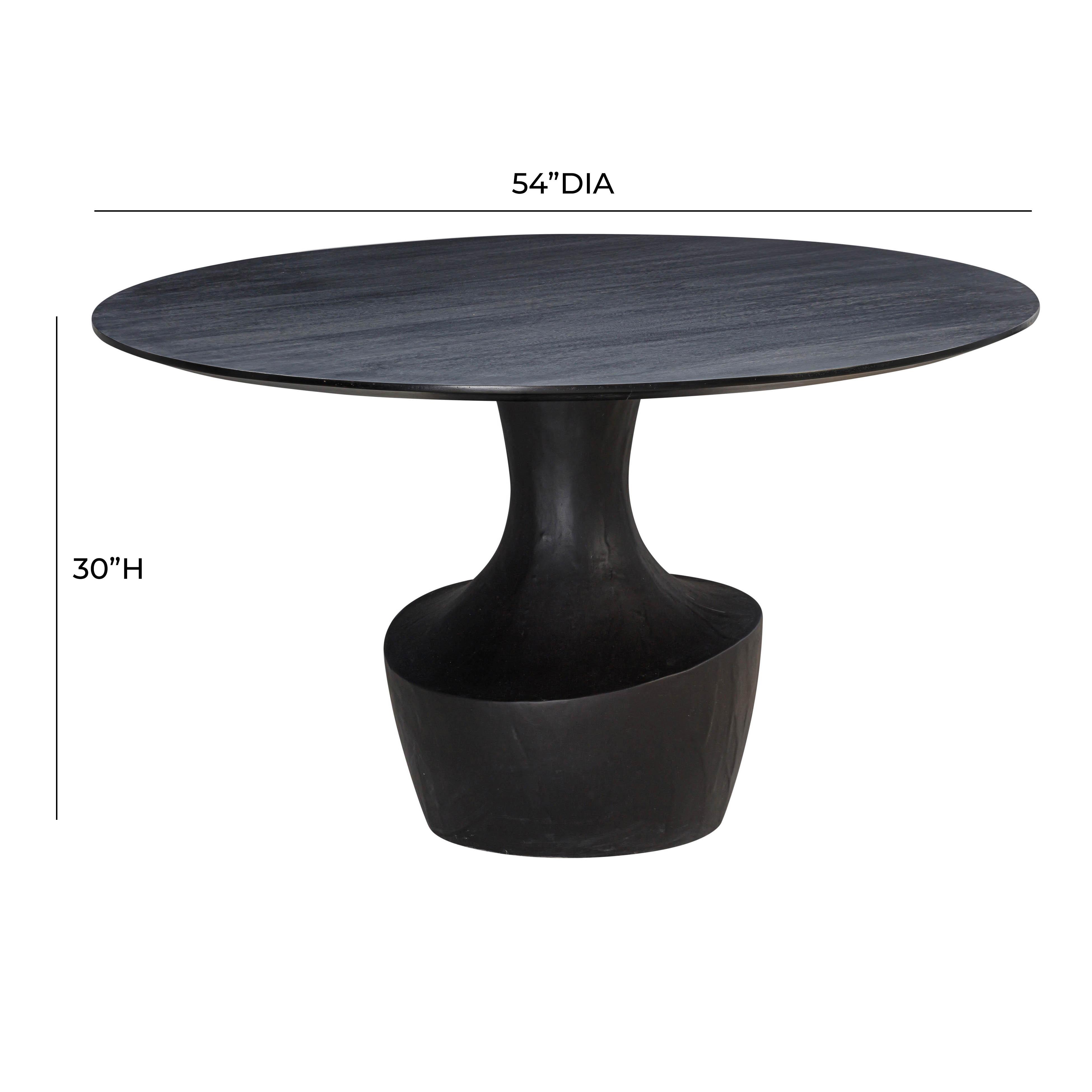 Gevra Black Acacia & Faux Plaster Dining Table - Image 5