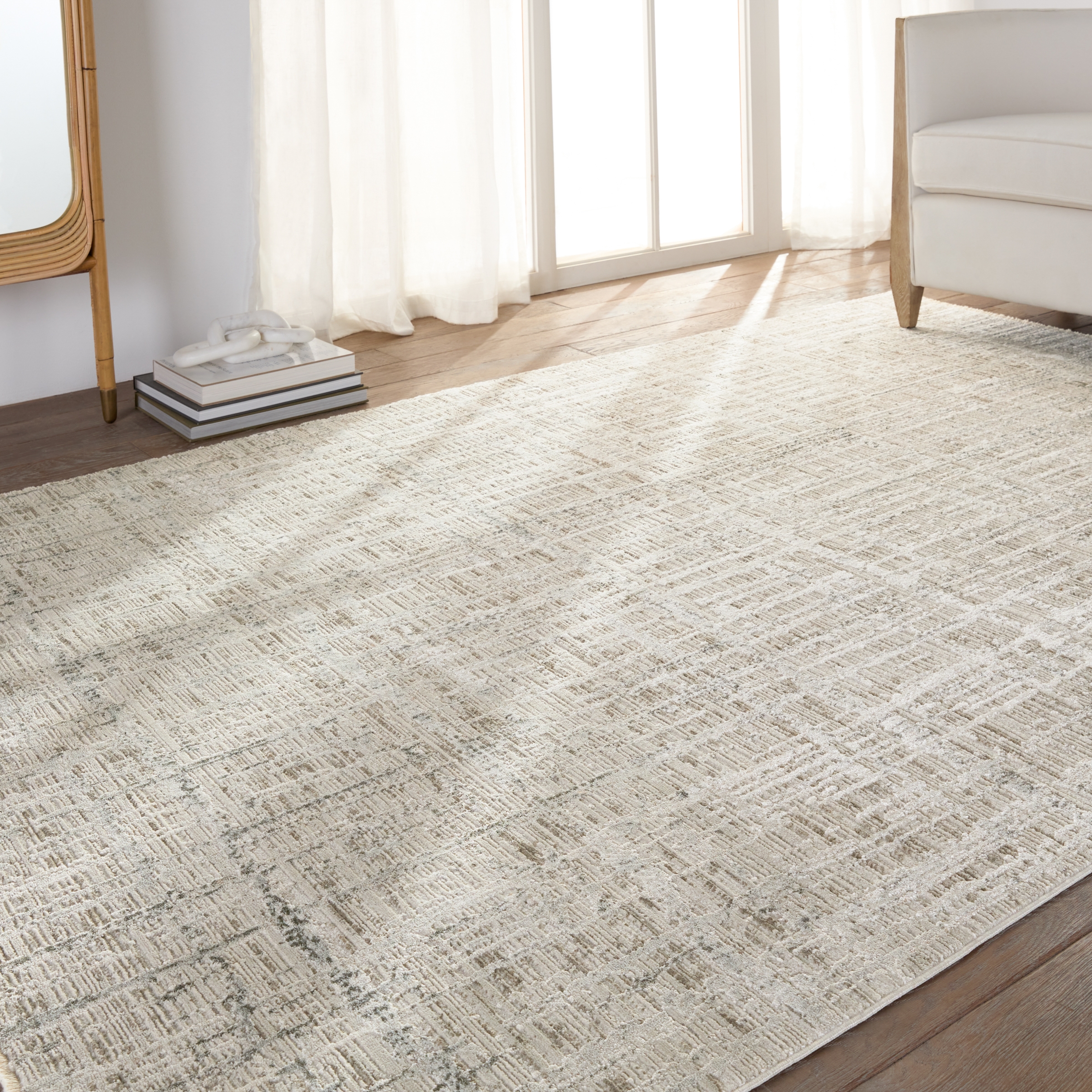 Vibe by Sovis Abstract Light Gray/ Ivory Runner Rug (3'X8') - Image 7