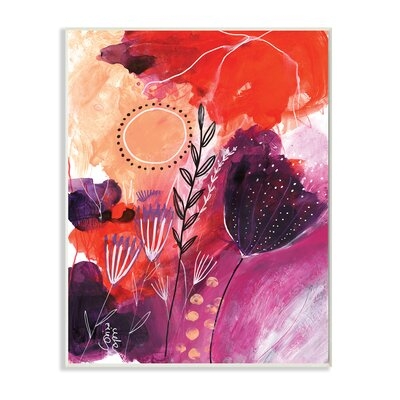 Whimsical Florals Blooming Orange Pink Purple - Image 0