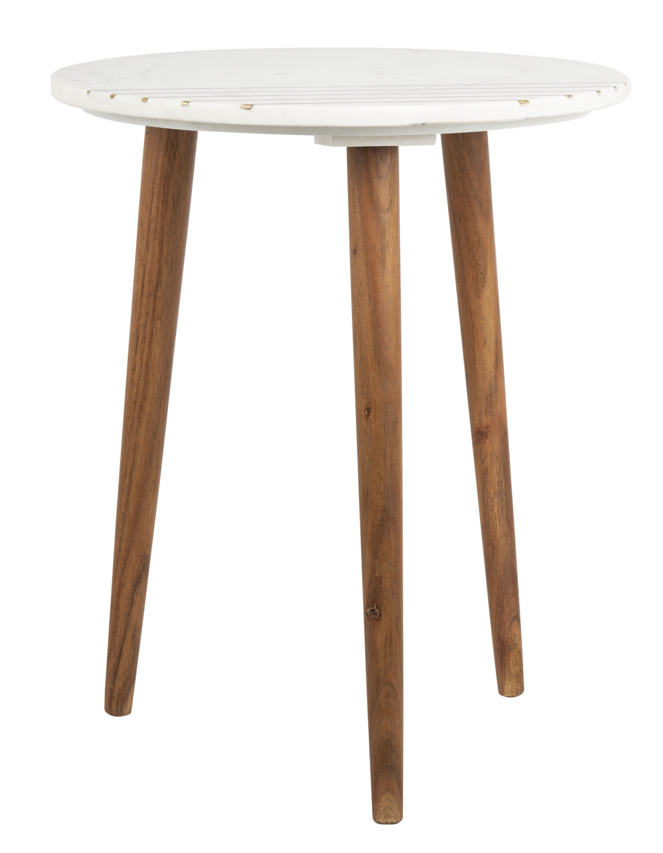 Valerie Round Marble Accent Table - Natural Brown/White/Gold - Arlo Home - Image 0
