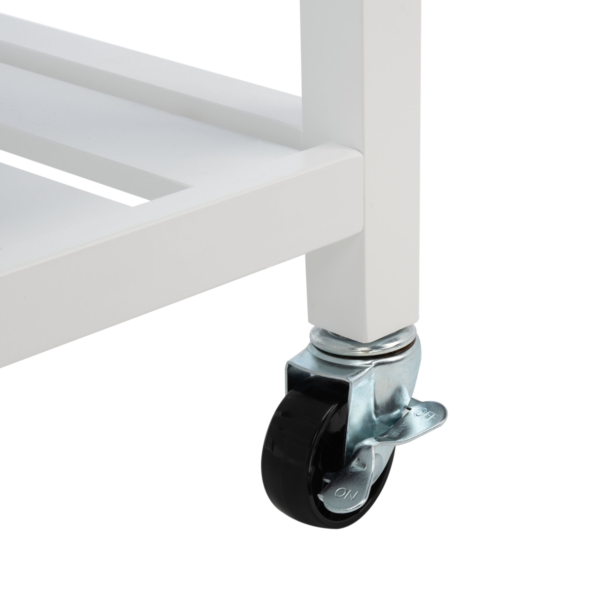 Kiko 2 Drawer 2 Shelf Kitchen Cart - White / Natural - Safavieh - Image 4