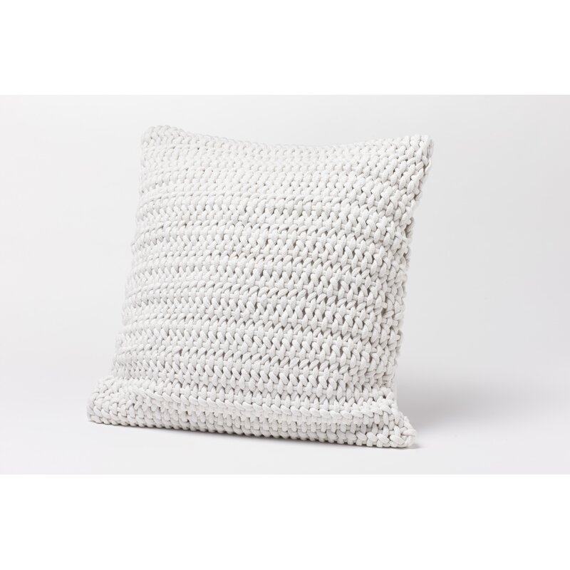 Woven Rope Cotton Pillow Cover, Alpine White, 22" x 22" - Image 2