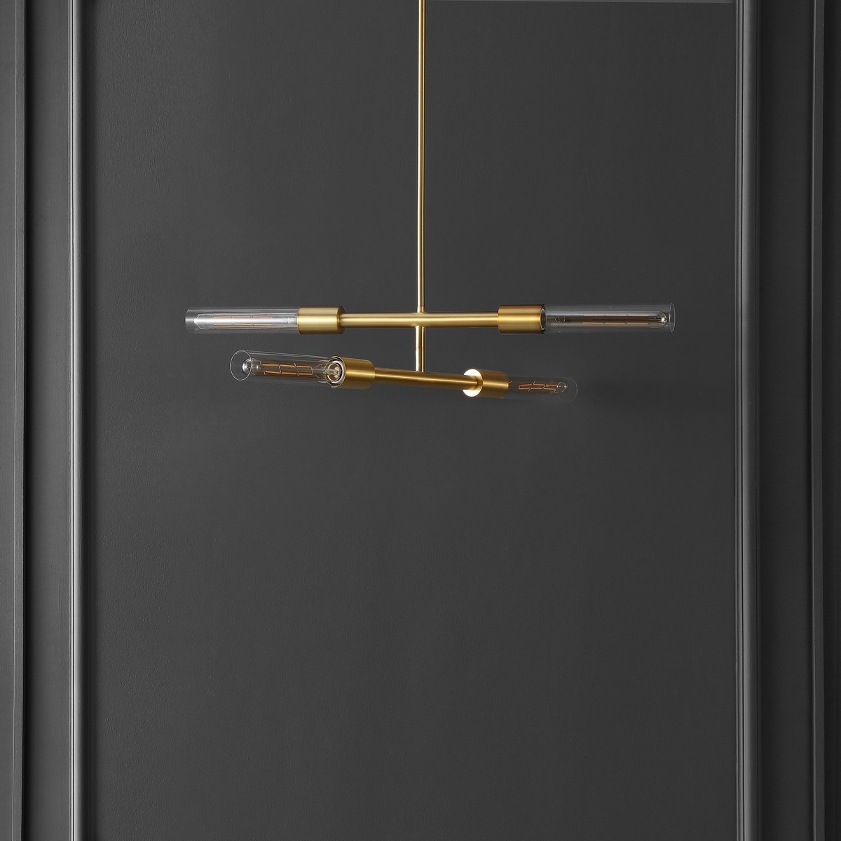 Cronos 4 Lt 32" Pendant - Brass / Clear - Safavieh - Image 1