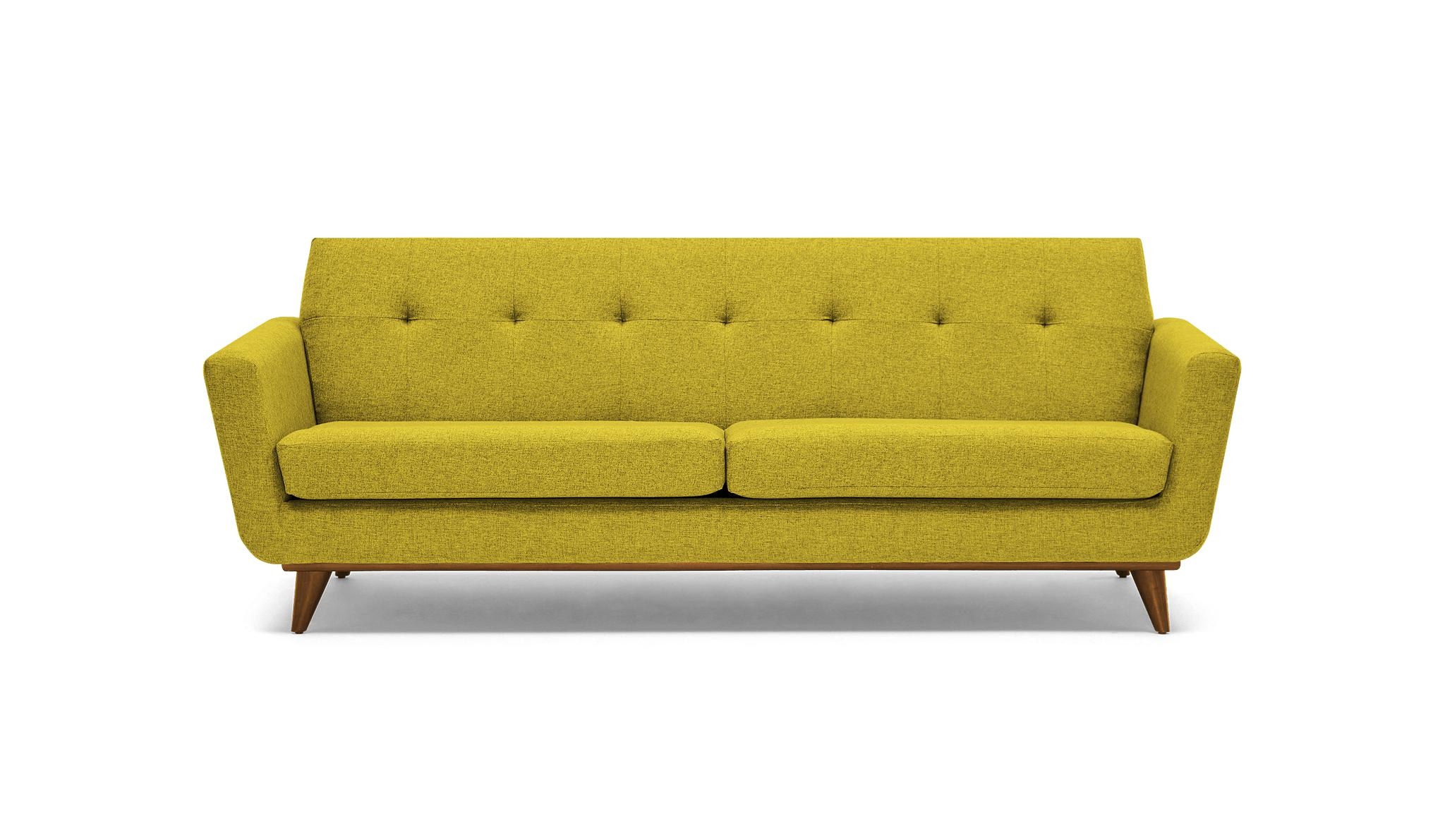 Yellow Hughes Mid Century Modern Sofa - Bloke Goldenrod - Mocha - Image 0