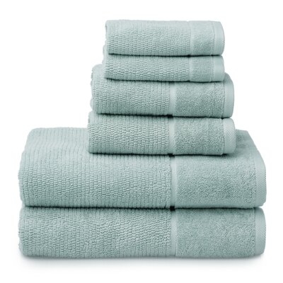 Luxury Textured 6 Piece Turkish Cotton Bath Towel Set - Image 0