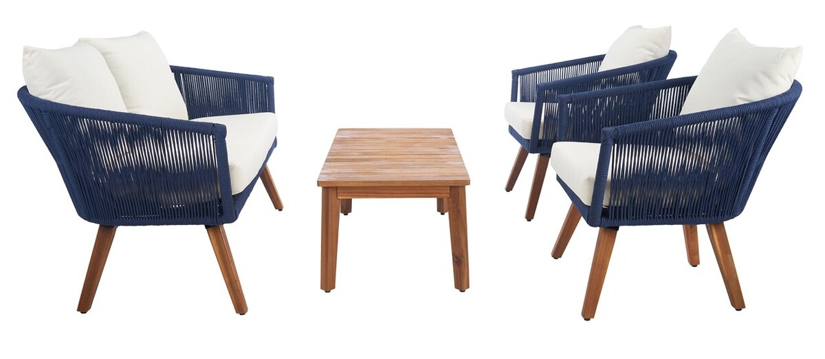 Velso 4 Pc Living Set - Navy/Beige - Safavieh - Image 7