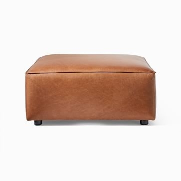 Remi Ottoman, Memory Foam, Vegan Leather, Snow, Concealed Support - Image 2