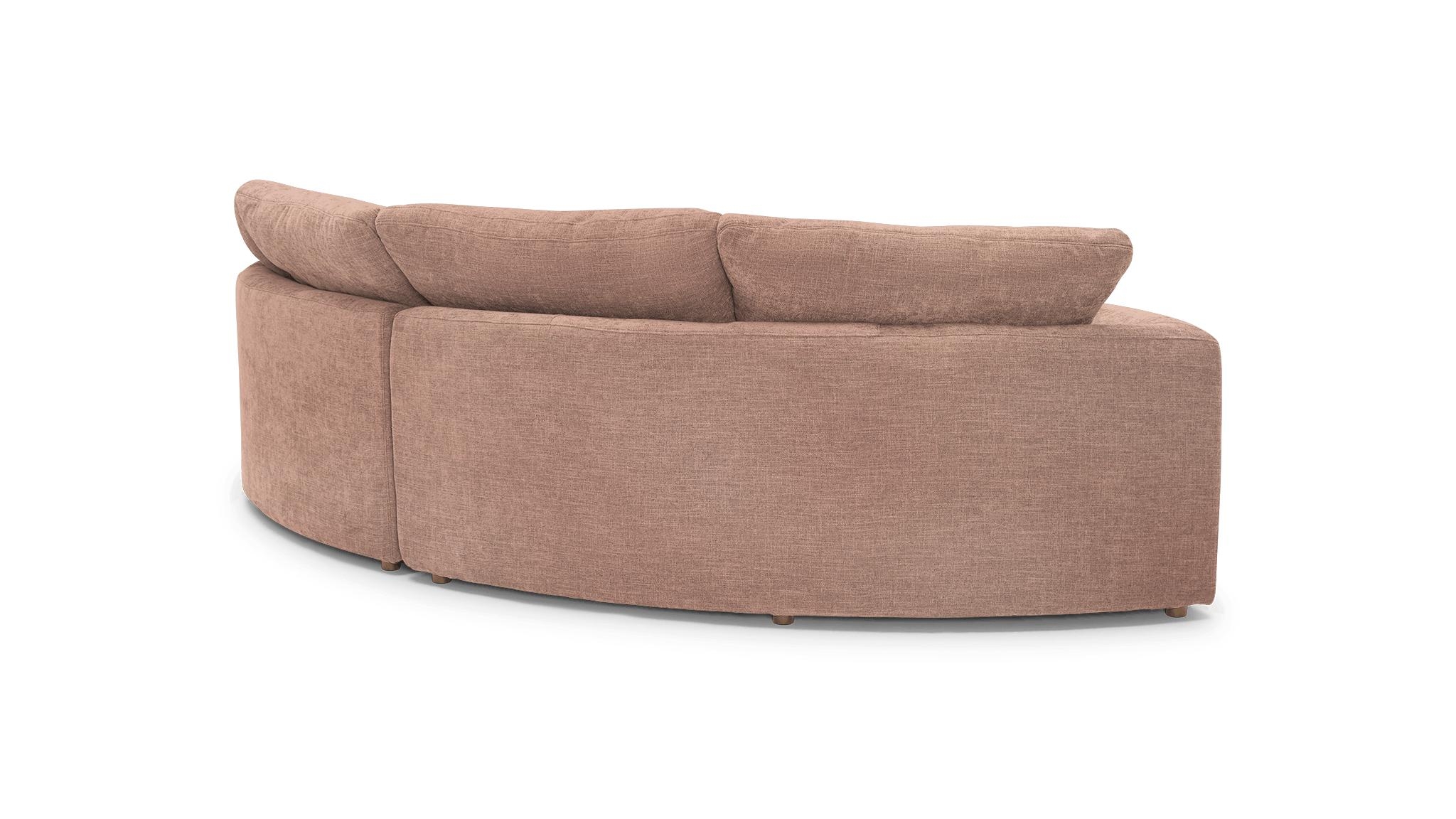 Pink Bryant Mid Century Modern Semicircle Sofa (2 Piece) - Prime Blush - Image 3