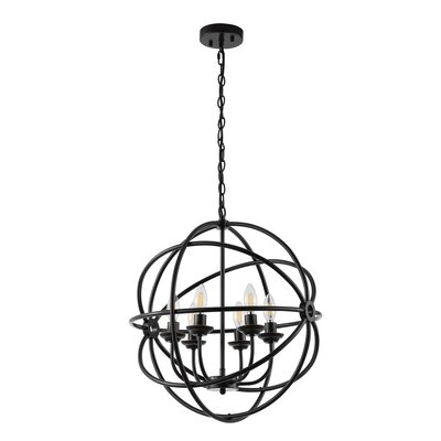 6-Light Candle Style Globe Caged Chandelier - Image 0