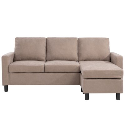 Convertible Sectional Sofa Couch, Modern Linen Fabric L-Shaped Couch 3-Seat Sofa Sectional With Reversible Chaise For Small Living Room, Apartment And Small Space (Beige) - Image 0