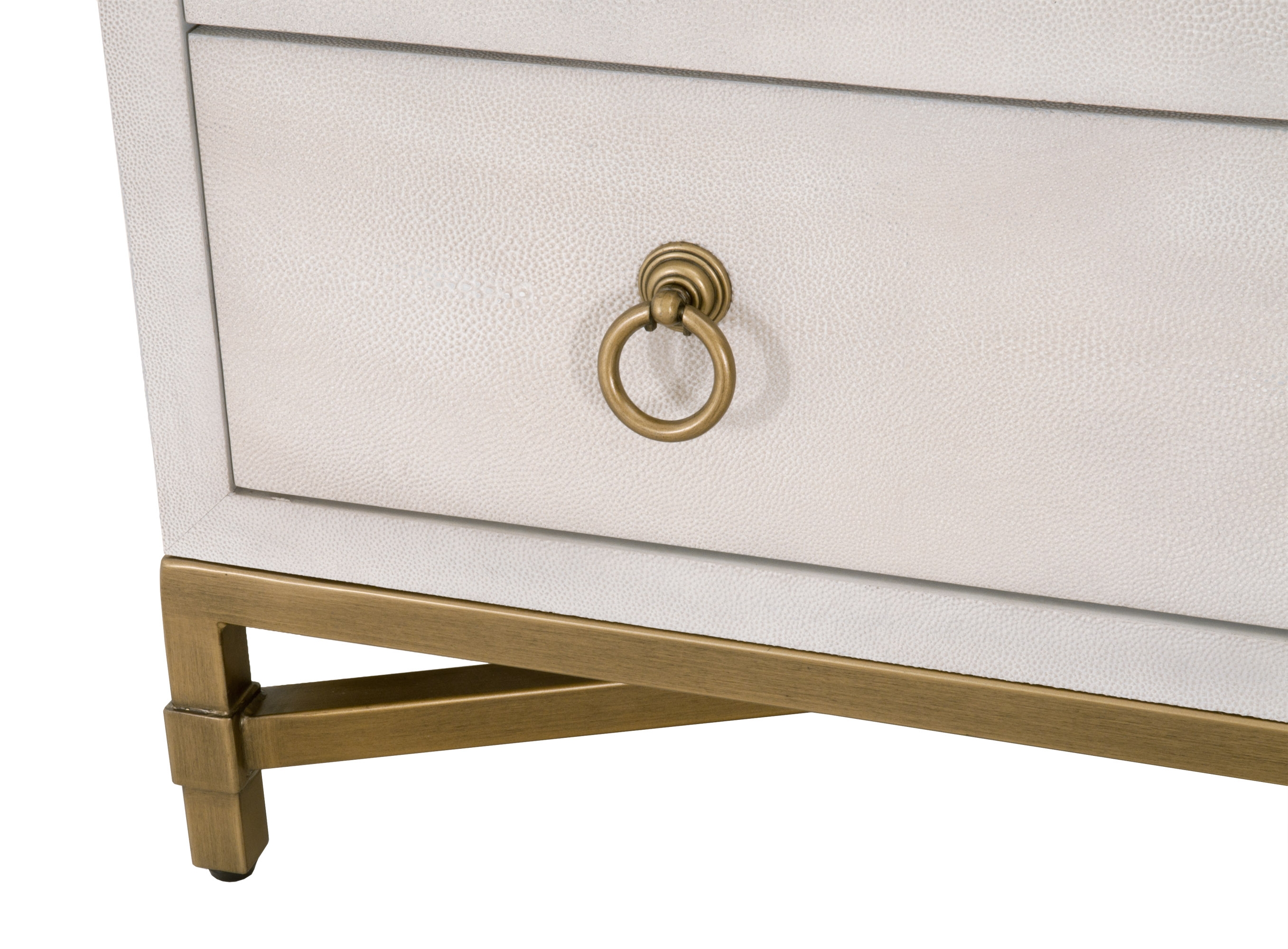 Colette Shagreen Nightstand, White & Gold - Image 6