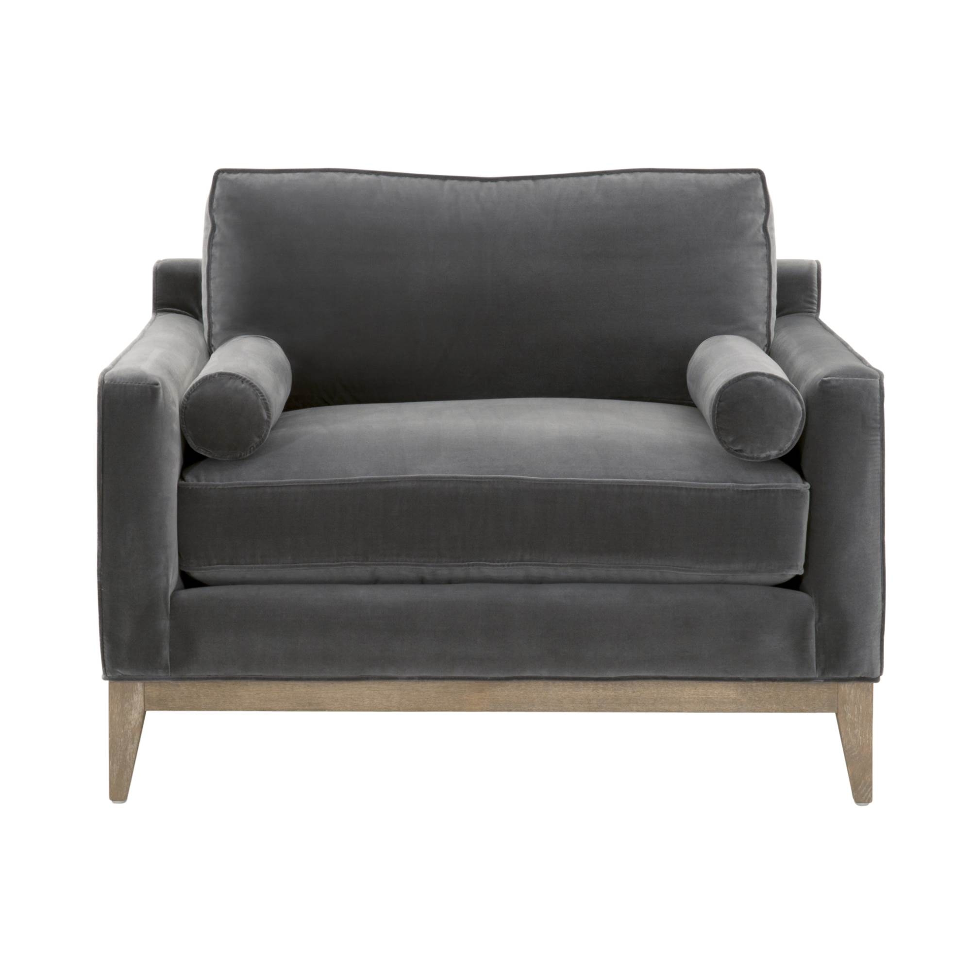 Desiree Post Modern Sofa Chair, Dark Dove Velvet - Image 0