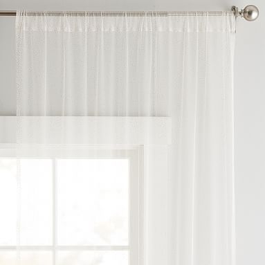 Tulle Sheer Curtain Panel, 96", Blush/Gold - Image 0