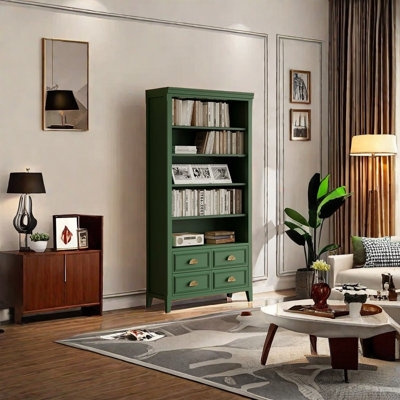 American vintage style bookcase storage cabinet