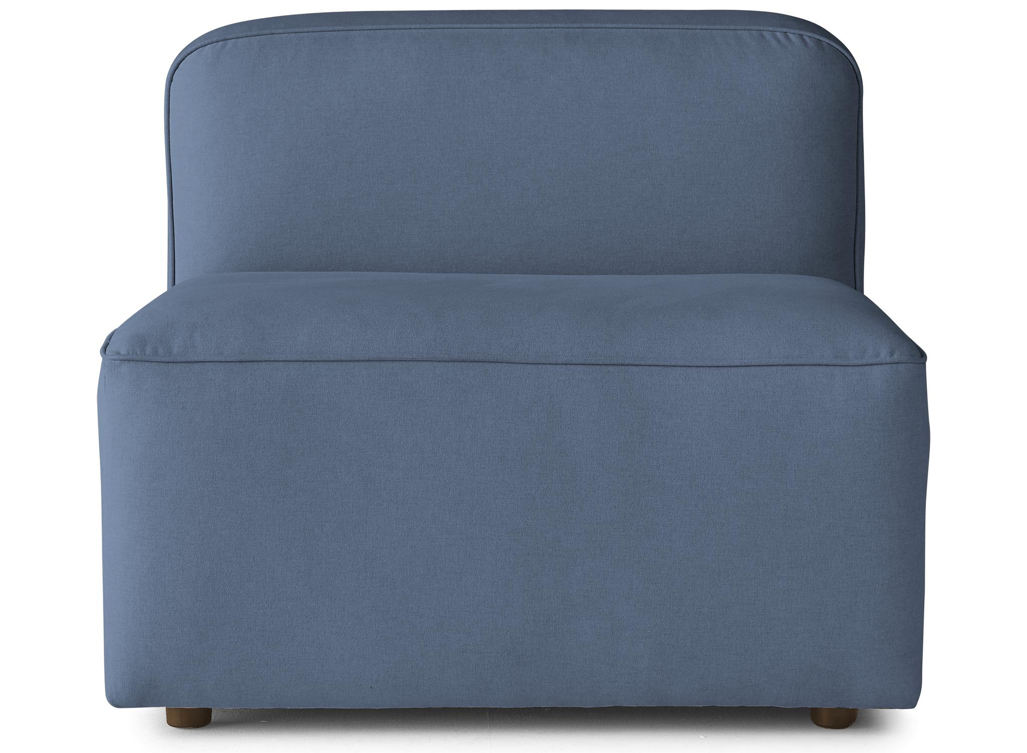 Blue Logan Mid Century Modern Armless Chair - Milo French Blue - Image 0