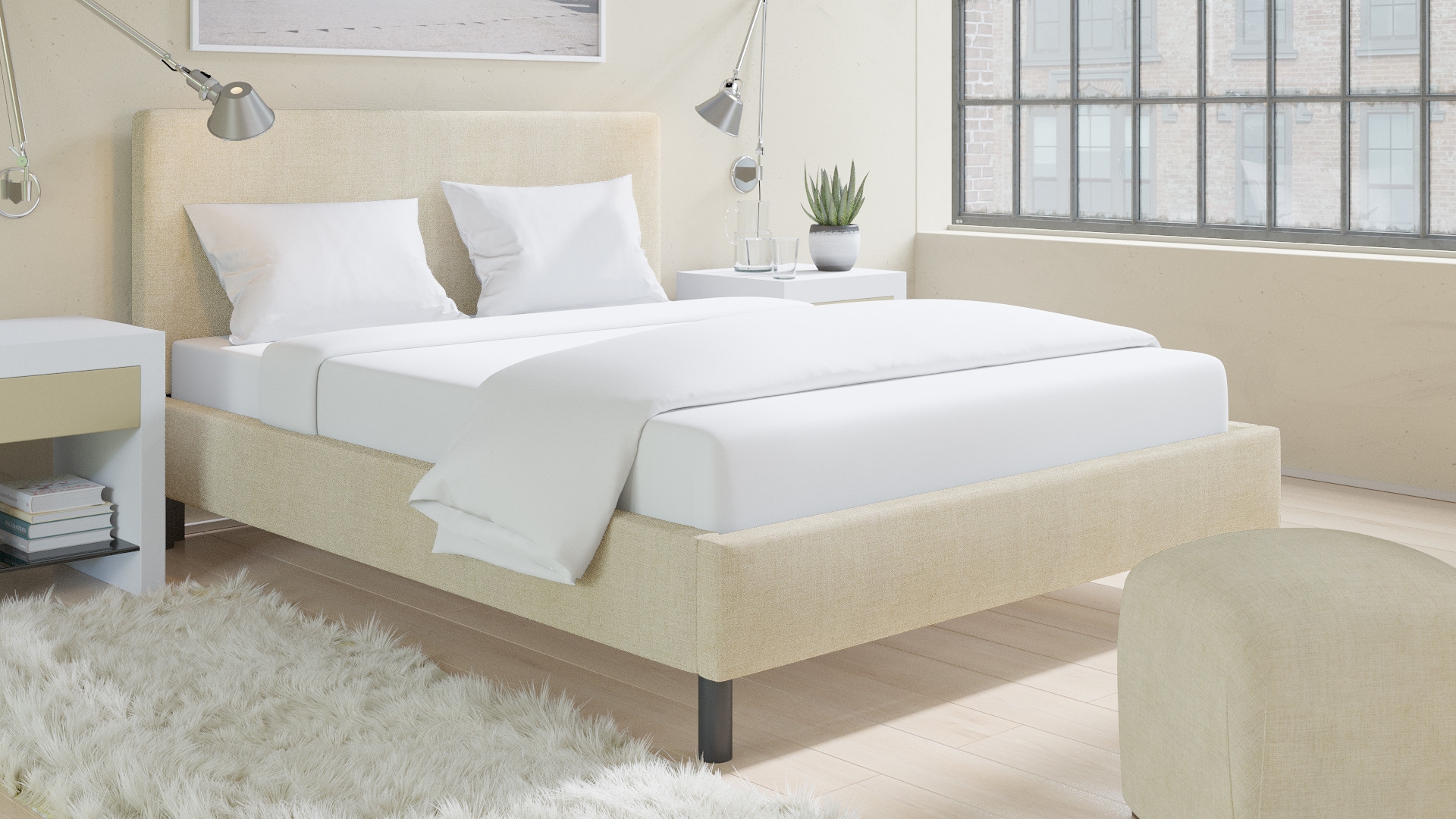 Tailored Platform Bed, Talc Everyday Linen, Queen - Image 2