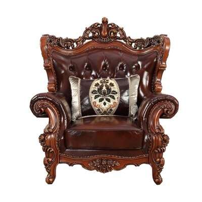 Eustoma 41'' Wide Tufted Leather Match Armchair - Image 0